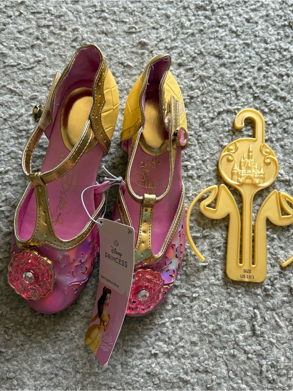 Disney Belle Pink Gold Princess Dress Shoes NEW 13-1 Costume Halloween